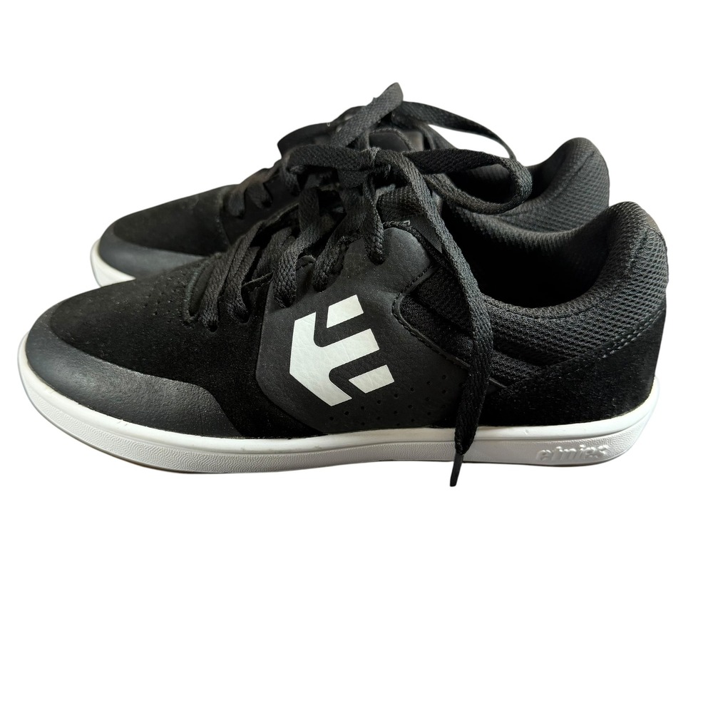 Etnies Kids Marana Skate Shoes Black White Leather Suede Sneakers US 4 0720